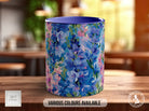 Birth Month Flowers Mug - July Larkspur and Water Lily - Coloured 11oz, Bone China 10oz and 15oz and Latte 12oz options