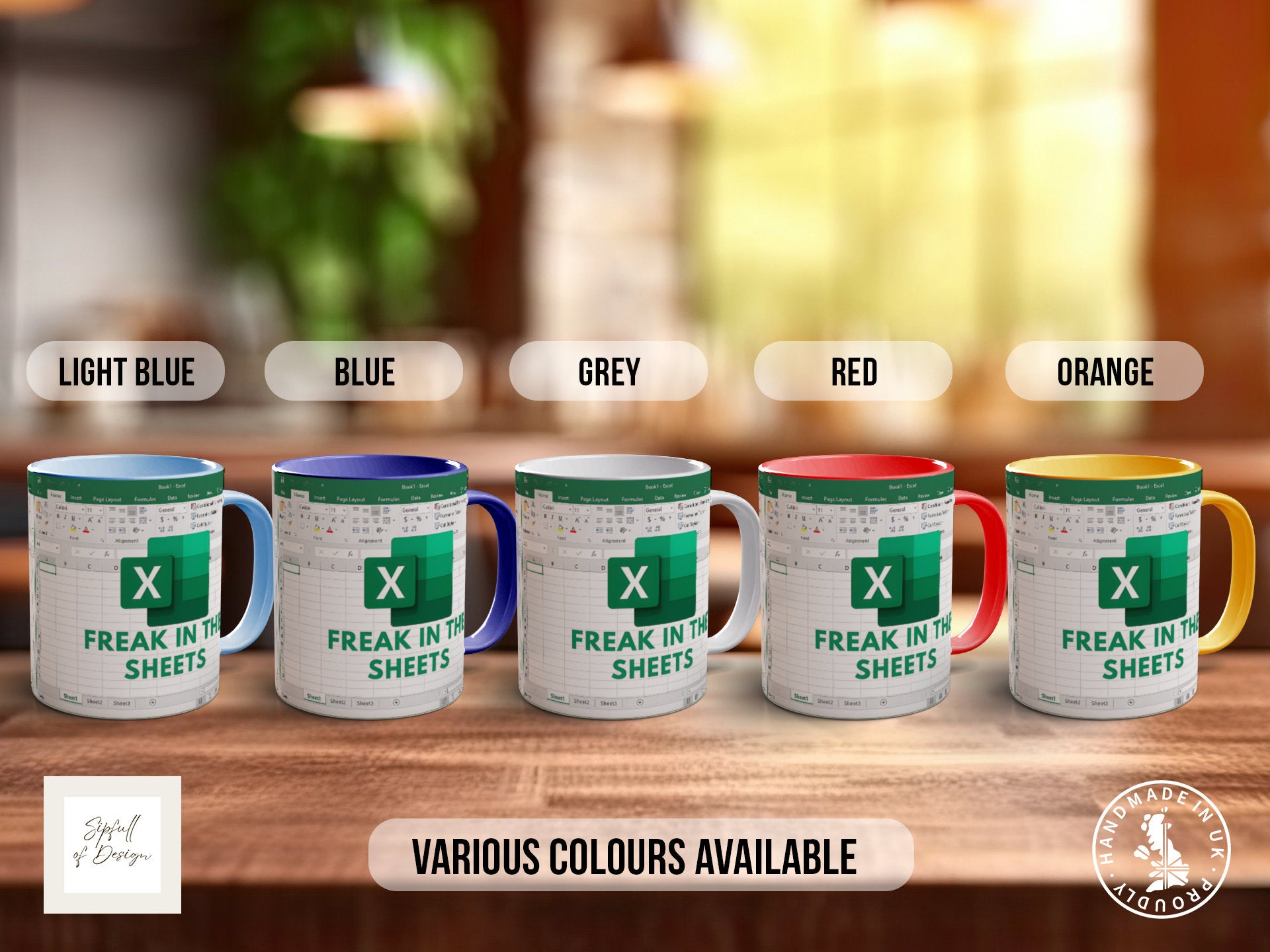 Freak In The Sheets Excel Inspired Coloured Mug - Handmade To Order